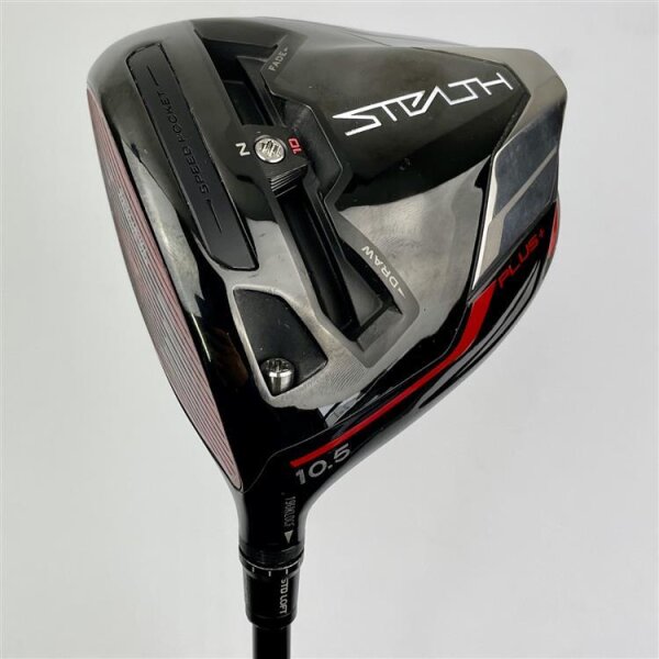 TaylorMade Stealth Plus 10.5° Driver für Herren, Linkshand, mit Project X HZRDUS Smoke Red RDX 60 Std. Graphitschaft in Std. Länge (45.75 Inch), Stiff (60.0g), mit LAMKIN Crossline 360, black-red Std. Griff in Std. Stärke