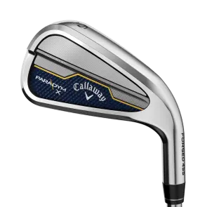 Callaway Paradym X Eisen #6 (24.5°) für Damen, Rechtshand, mit ALDILA ASCENT PL Blue 40 Std. Graphitschaft in Std. Länge (36.625 Inch), Womens (49.0g), mit LAMKIN ST Soft CHEV, black-silver Std. Griff in Std. Stärke