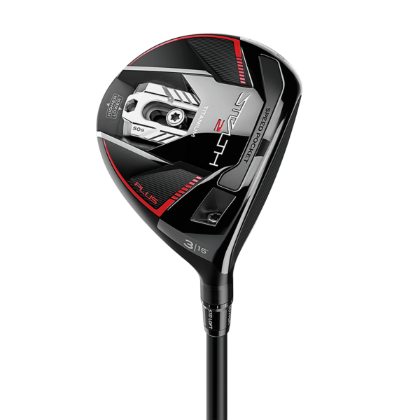 TaylorMade Stealth 2 Plus Fairwayholz #5 (18.0°, einstellbar) für Herren, Linkshand, mit Mitsubishi Chemical Kaili Red FW 65 Std. Graphitschaft in Std. Länge, Regular (73.5g), mit Golf Pride ZGRIP, black-red Std. Griff in Std. Stärke