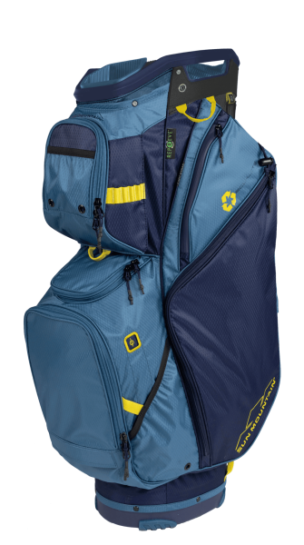 Sun Mountain ECO-LITE Waterresistent Cart Bag, Navy-Spruce-Spring, mit 14 Fach Divider mit durchgängiger Fächertrennung, für übersichtliche Organisation und wasserabweisenden Schutz Ihrer Golfschläger