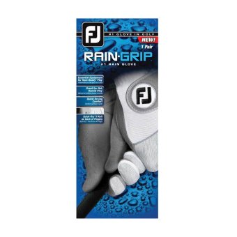 FootJoy Rain Grip Regengolfhandschuh f&uuml;r Herren, aus schnelltrocknender QuikDry Funktionsfaser, wei&szlig;