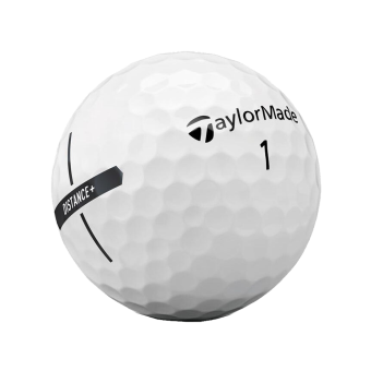 12 Stk. TaylorMade 2021 Distance+ Golfbälle, in weißer Farbe, mit weichem Schlaggefühl und hohem Ballstart - ideal für Einsteiger und Spieler, die nach mehr Länge suchen