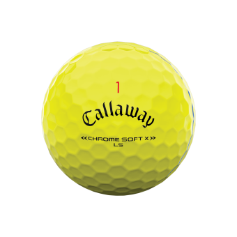 3+1 Dutzend Callaway 2022 Chrome Soft X LS Triple Track Golfbälle, gelb, mit innovativer Ausrichtungshilfe, niedrigem Spin und hoher Ballgeschwindigkeit