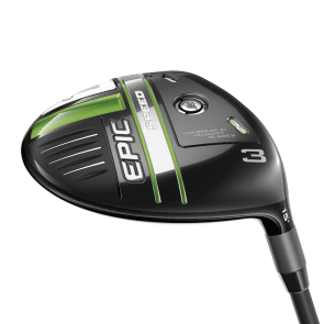 Callaway Epic Speed Fairwayholz 3 (15.0°) für Herren, Linkshand, mit Mitsubishi Chemical MMT 70 Std. Graphitschaft in Std. Schaftlänge (43.25 Inch), Stiff (73.g), mit LAMKIN ST Hybrid, black-grey Griff in Std. +2 Griffstärke, inkl. Headcover