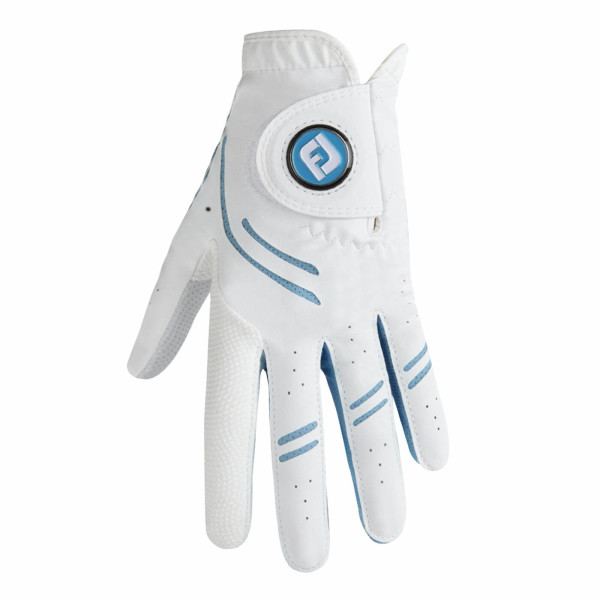 FootJoy GTXtreme Golfhandschuh aus Synthetik, für Rechtshänderinnen, weiß-blau, M