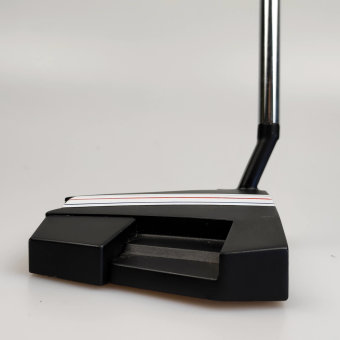 Odyssey ELEVEN Triple Track S Putter für Herren, Rechtshand, gebraucht, mit Std. Schaftmodell (Odyssey Stroke Lab Bi-Matrix 3GEN Red), 34 Inch, mit Std. Griff (Odyssey Pistol 22, silver-black-white-red), inkl. Headcover