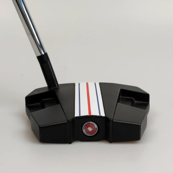 Odyssey ELEVEN Triple Track S Putter für Herren, Rechtshand, gebraucht, mit Std. Schaftmodell (Odyssey Stroke Lab Bi-Matrix 3GEN Red), 34 Inch, mit Std. Griff (Odyssey Pistol 22, silver-black-white-red), inkl. Headcover