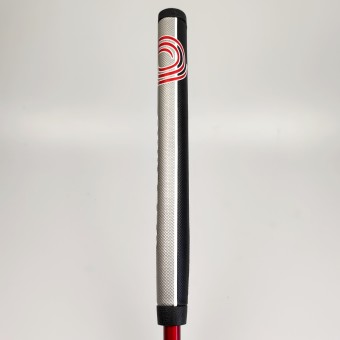 Odyssey 2-Ball ELEVEN Tour Lined Putter für Herren, Rechtshand, gebraucht, mit Std. Schaftmodell (Odyssey Stroke Lab Bi-Marix 3GEN Red), 34 Inch, mit Std. Griff (Odyssey Oversize 22, silver-black-white-red), inkl. Headcover