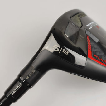 TaylorMade Stealth 2 Plus Fairwayholz 5 (18.0°, einstellbar), für Herren, Linkshand, gebraucht, mit Mitsubishi Chemical KaiLi Red FW 65 Graphitschaft, Regular (73.5g), mit Golf Pride Z-GRIP, black-red in Herren Std. Griffstärke (+2), inkl. Headcover