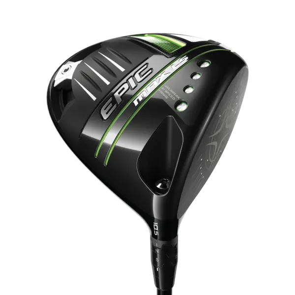 Callaway Epic Max LS 9.0° Driver für Herren, Linkshand, mit Mitsubishi Chemical MMT 60 Std. Graphitschaft in Std. Länge (45.75 Inch), Stiff (60.0g), mit Golf Pride Tour Velvet ALIGN CHEV, black-white Std. Griff in Std. Stärke, inkl. Zubehör