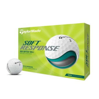 12 Stk. TaylorMade 2022 Soft Response Golfbälle, weiß, für ein besonders weiches Schlaggefühl und hohe Ballgeschwindigkeiten