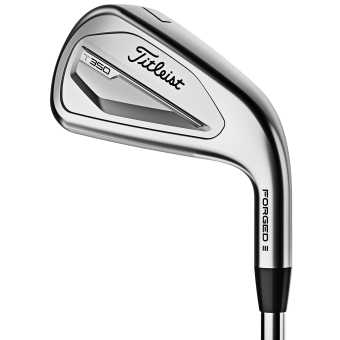 Titleist T350 Eisensatz für Herren, Linkshand, Eisen 5-PW (6 Schläger), mit UST Mamiya Recoil 65 Graphitschaft in Std. Schaftlänge -1/2 Inch, Regular (66.0g), mit Titleist Universal 360, black-white Griffen in Std. Stärke