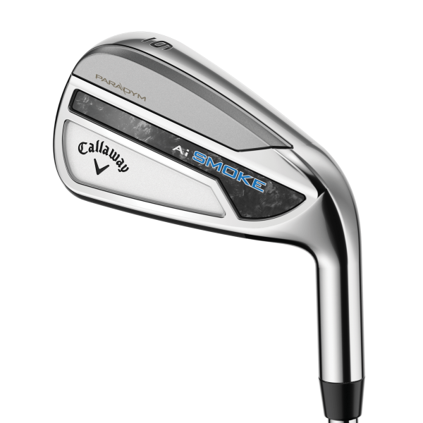 Callaway Paradym Ai Smoke Eisensatz für Herren, Rechtshand, Eisen 5-PW/AW/GW (8 Schläger), mit ALDILA SYNERGY 2.0 Graphitschaft in Std. Länge, Regular (60.0g), mit Callaway Diamond Universal, black-blue cap Griff in Std. Stärke