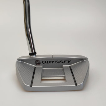 Odyssey White Hot OG #7 Bird Putter für Herren, Rechtshand, mit Odyssey White Hot OG Stahlschaft in 34 Inch, mit Odyssey 22 Pistol, silver-black Griff in Std. Stärke