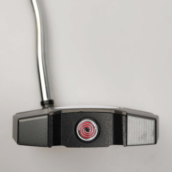 Odyssey 2-Ball ELEVEN Putter für Herren, Rechtshand, mit Odyssey Stroke Lab Bi-Matrix 3GEN red Schaft in 34 Inch, mit Odyssey 22 Std. Griff, silver-black in Oversize Griffstärke