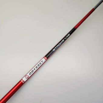 Odyssey Tri-Hot 5K Triple Wide Putter für Herren, Rechtshand, gebraucht, mit Std. Schaft (Odyssey Stroke Lab Bi-Matrix 3GEN, red-steel), 34 Inch, mit Std. Gewichten (25.0g), mit Std. Griff (Odyssey Tri-Hot 5K Pistol, black-white), inkl. Headcover