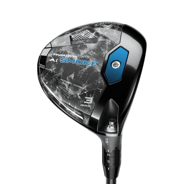 Callaway Paradym Ai Smoke Max Fairwayholz 3 HL (16.5°, einstellbar) für Herren, Rechtshand, mit Mitsubishi Chemical Tensei AV Series Blue 65 Graphitschaft in Std. Länge, Regular (66.0g) mit Callaway Diamond Universal, black-blue cap Griff in Std. Stärke