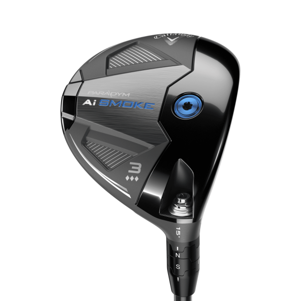 Callaway Paradym Ai Smoke Triple Diamond Fairwayholz 3 (15.0°, einstellbar) für Herren, Rechtshand, mit UST Mamiya LIN-Q M40X Blue 6 Graphitschaft in Std. Länge (43.25 Inch), Stiff (66.0g), mit Callaway Diamond Universal, black Griff in Std. Stärke