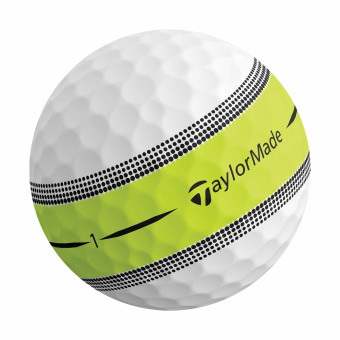 3+1 Dutzend TaylorMade Tour Response Stripe Golfbälle, weiß-gelb