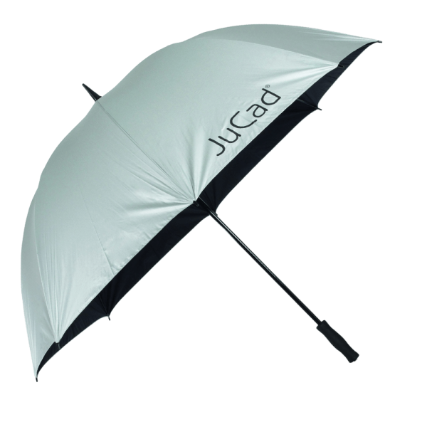 JuCad Golfschirm mit Schirmstift in silbernen Farbe mit UV-Schutzbeschichtung