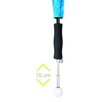 JuCad Teleskop-Golfschirm mit ausfahrbarem Schirmstift in silberner Farbe mit UV-Schutzbeschichtung