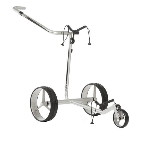 JuCad Carbon Travel 2.0 FACELIFT Elektrotrolley in silberner Farbe mit schwarzen Details