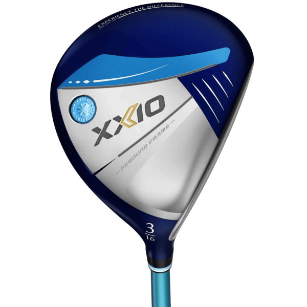 XXIO 13 Ladies Fairwayholz 3 (16.0°) für Damen, Rechtshand, mit XXIO 13 Ladies MP-1300L Graphite Std. Graphitschaft in Std. Länge (42.00 Inch), Ladies (34.0g), XXIO 13 Weight Plus, black-lite blue Std. Griff in Std. Stärke, inkl. Headcover