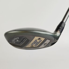 Callaway Great Big Bertha Hybrid 4 (20.0°, einstellbar) für Damen, Linkshand, mit UST Mamiya Helium Nanocore IP 50 Std. Graphitschaft in Std. Länge (39.25 Inch), Womens (53.0g), mit WINN for Callaway Dri-Tac 2.0 Lite CHEV, black-silver Std. Griff