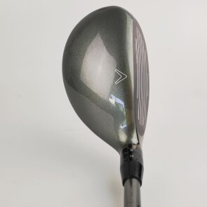Callaway Great Big Bertha Hybrid 5 (23.0°, einstellbar) für Damen, Linkshand, mit UST Mamiya Helium Nanocore IP 50 Std. Graphitschaft in Std. Länge (38.75 Inch), Womens (53.0g), mit WINN for Callaway Dri-Tac 2.0 Lite CHEV, black-silver Std. Griff