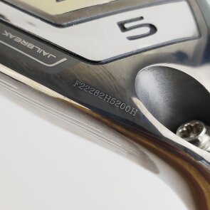 Callaway Great Big Bertha Hybrid 5 (23.0°, einstellbar) für Damen, Linkshand, mit UST Mamiya Helium Nanocore IP 50 Std. Graphitschaft in Std. Länge (38.75 Inch), Womens (53.0g), mit WINN for Callaway Dri-Tac 2.0 Lite CHEV, black-silver Std. Griff