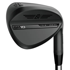 Titleist Vokey SM10 Jet Black 46.0° Pitching Wedge für Herren, Rechtshand, mit Mitsubishi Chemical MMT 95 Graphitschaft in Std. Länge (35.75 Inch), Stiff (95.0g), mit ALL-FIT Universal 360, black-white Griff in Std. Stärke