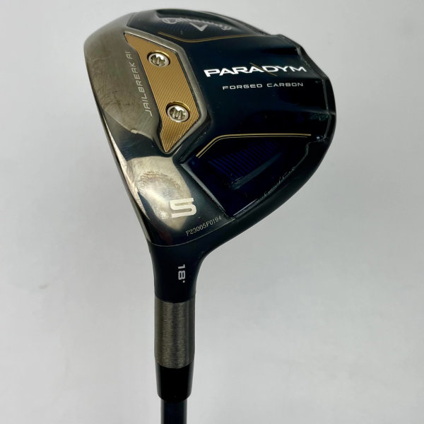 Callaway PARADYM Fairwayholz 5 (18.0°) für Herren, gebraucht, Linkshand, mit Project X HZRDUS GEN4 Silver Graphitschaft in Std. Schaftlänge (42.75 Inch), Regular (61.0g), mit Golf Pride Tour Velvet 360 in Std. Griffstärke, inkl. Headcover