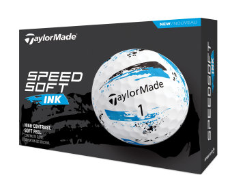 TaylorMade SpeedSoft INK Blue Golfbälle im Dutzend - auffälliges Design für maximale Leistung und Sichtbarkeit