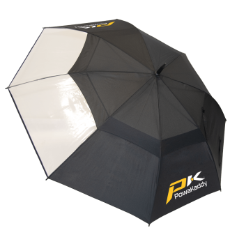 PowaKaddy Doppellagiger Regenschirm mit Sichtfenster