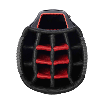 BIG MAX AQUA SPORT 360 Waterproof Cartbag mit 15-Fach Divider, durchgehende Fächertrennung, wasserdichtes Obermaterial, grau-schwarz-rot
