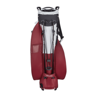BIG MAX DRI LITE Hybrid Plus Water Resistant Standbag mit 14-Fach Divider, durchgehende Fächertrennung, wasserabweisendes Obermaterial, weiß-burgund