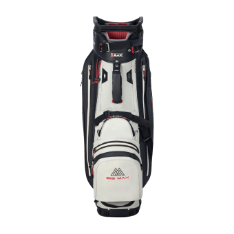 BIG MAX AQUA SPORT 360 Waterproof Cartbag mit 15-Fach Divider, durchgehende Fächertrennung, wasserdichtes Obermaterial, weiß-schwarz-burgund