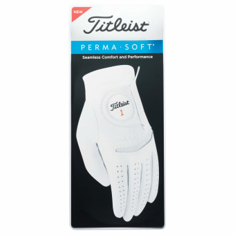 Titleist Perma Soft Golfhandschuh aus Cabretta Leder, f&uuml;r Herren, wei&szlig;