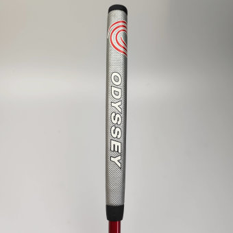 Odyssey White Hot OG Stroke Lab #7 Nano Putter für Herren, Rechtshand, mit Odyssey Stroke Lab Bi-Marix 3GEN Red Schaft in 34 Inch, mit Odyssey 22 Std. Pistol, silver-black Griff in Std. Stärke