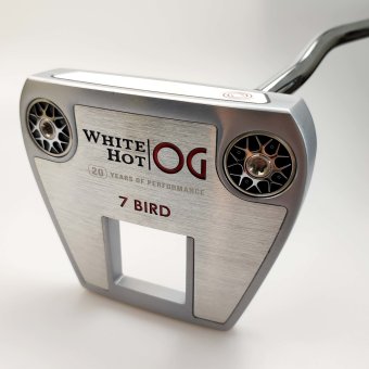 Odyssey White Hot OG #7 Bird Putter für Herren, Rechtshand, mit Odyssey Stroke Lab Bi-Matrix 3GEN Red Schaft in 34 Inch, mit Odyssey 22 Pistol, silver-black Griff in Std. Stärke