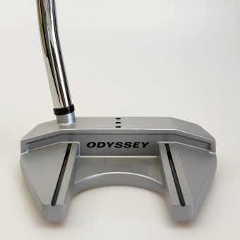 Odyssey White Hot OG Stroke Lab #7 Putter für Herren, Rechtshand, mit Odyssey Stroke Lab Bi-Matrix 3GEN Red Schaft in 34 Inch, mit Odyssey 22 Pistol, silver-black Griff in Std. Stärke