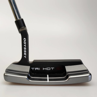 Odyssey Tri-Hot 5K Double Wide CH Putter für Herren, Rechtshand, mit Odyssey Stroke Lab Bi-Matrix 3GEN Red Schaft in 34 Inch, mit Odyssey Tri-Hot 5K Pistol, black-silver Griff in Std. Stärke