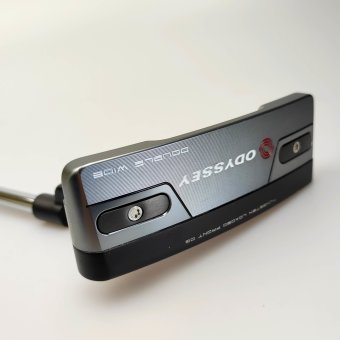 Odyssey Tri-Hot 5K Double Wide CH Putter für Herren, Rechtshand, mit Odyssey Stroke Lab Bi-Matrix 3GEN Red Schaft in 34 Inch, mit Odyssey Tri-Hot 5K Pistol, black-silver Griff in Std. Stärke