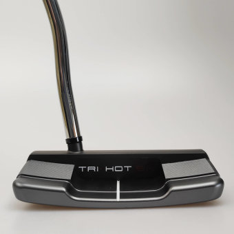 Odyssey Tri-Hot 5K Triple Wide DB Putter für Herren, Rechtshand, mit Odyssey Stroke Lab 3GEN Red 70 Class Schaft in 34 Inch, mit Odyssey Tri-Hot 5K Pistol, black-silver Griff in Std. Stärke