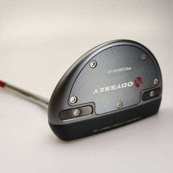 Odyssey Tri-Hot 5K Rossie DB Putter für Herren, Rechtshand, mit Odyssey Stroke Lab 3GEN Red 70 Class Schaft in 33 Inch, mit Odyssey Tri-Hot 5K Pistol, black-silver Griff in Std. Stärke