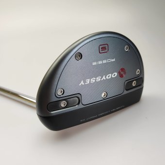 Odyssey Tri-Hot 5K Rossie S Putter für Herren, Rechtshand, mit Odyssey Stroke Lab 3GEN Red 70 Class Schaft in 34 Inch, mit Odyssey Tri-Hot 5K Pistol, black-silver Griff in Std. Stärke