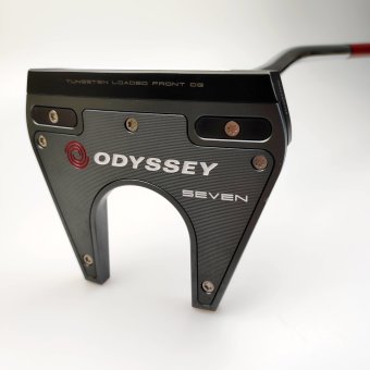 Odyssey Tri-Hot 5K #7 DB Putter für Herren, Rechtshand, mit Odyssey Stroke Lab 3GEN Red 70 Class Schaft in 34 Inch, mit Odyssey Tri-Hot 5K Pistol, black-silver Griff in Std. Stärke