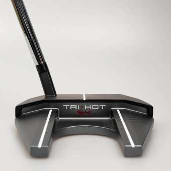 Odyssey Tri-Hot 5K #7 S Putter für Herren, Rechtshand, mit Odyssey Stroke Lab 3GEN Red 70 Class Schaft in 34 Inch, mit Odyssey Tri-Hot 5K Pistol, black-silver Griff in Std. Stärke