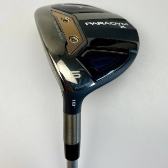 Callaway PARADYM X Fairwayholz 5 (18.0°) für Herren, gebraucht, Linkshand, mit ALDILA Ascent PL Blue 50 Graphitschaft in Std. Schaftlänge (42.75 Inch), Regular (55.0g), mit Golf Pride Tour Velvet 360 in Std. Griffstärke, inkl. Headcover