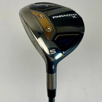 Callaway PARADYM X Fairwayholz 5 (18.0°) für Herren, gebraucht, Linkshand, mit Project X HZRDUS Silver GEN4 60 Graphitschaft in Std. Schaftlänge (42.75 Inch), Regular (61.0g), mit Golf Pride Tour Velvet 360 in Std. Griffstärke, inkl. Headcover